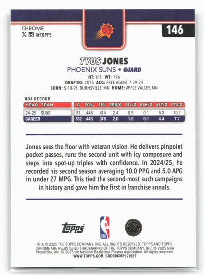 2025-26 Topps Chrome #146 Tyus Jones 25702