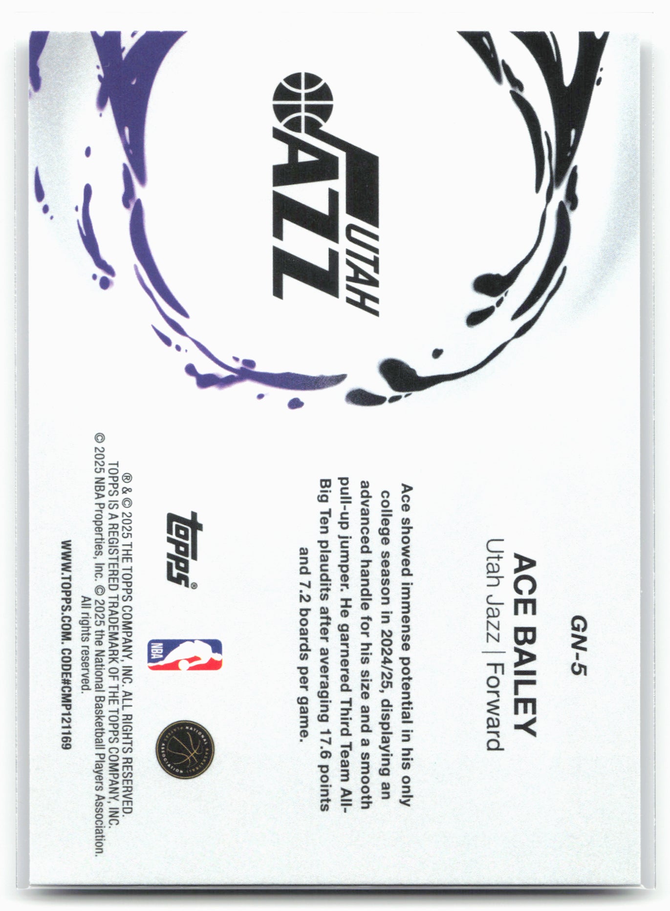 2025-26 Topps #GN-5 Ace Bailey Generation Now 25713