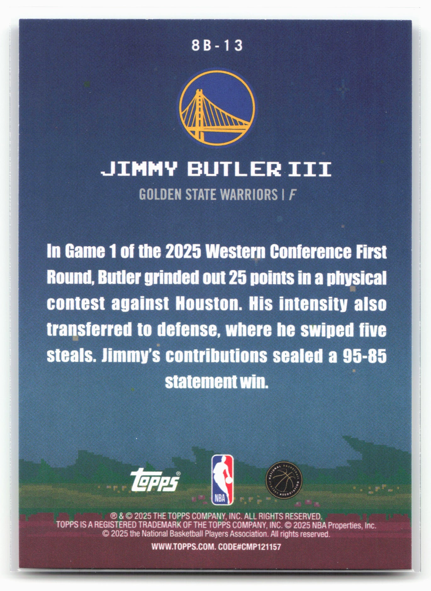 2025-26 Topps #8B-13 Jimmy Butler III 8-Bit Ballers 25717