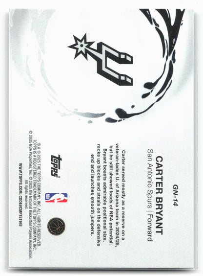 2025-26 Topps #GN-14 Carter Bryant Generation Now 25718