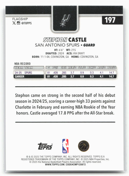 2025-26 Topps #197 Stephon Castle Rainbow Foilboard 25720
