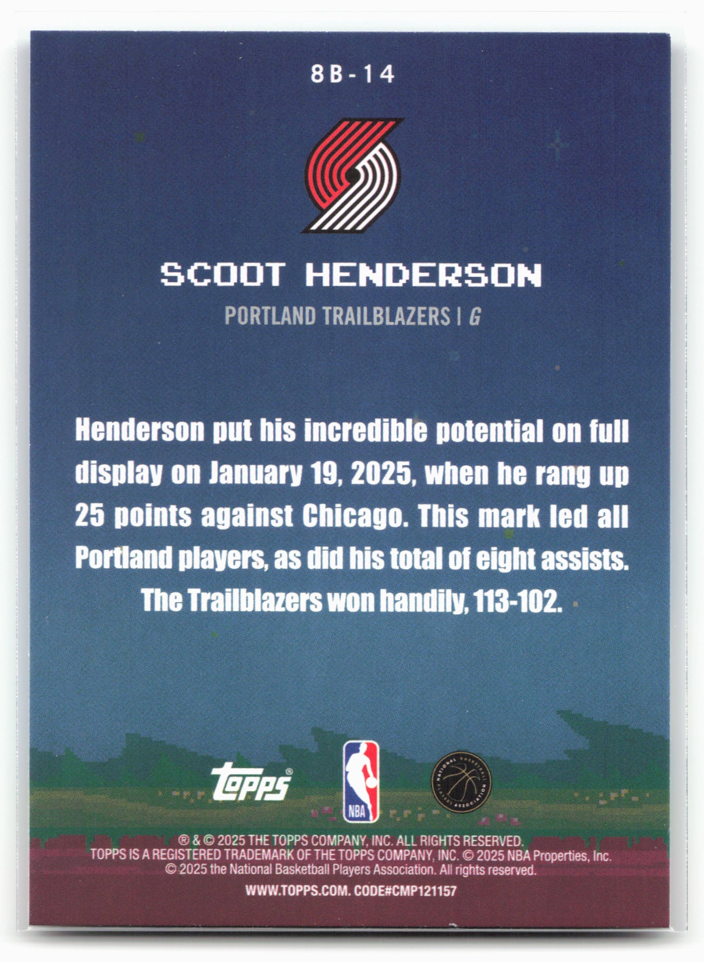 2025-26 Topps #8B-14 Scoot Henderson 8-Bit Ballers 25725