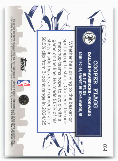 2025-26 Topps #CC-1 Cooper Flagg Clutch City Prospects 25731