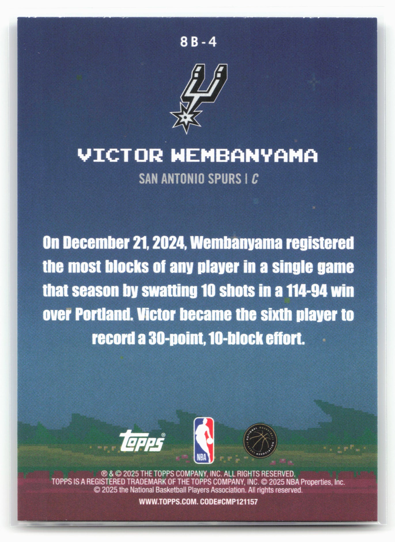 2025-26 Topps #8B-4 Victor Wembanyama 8-Bit Ballers 25744