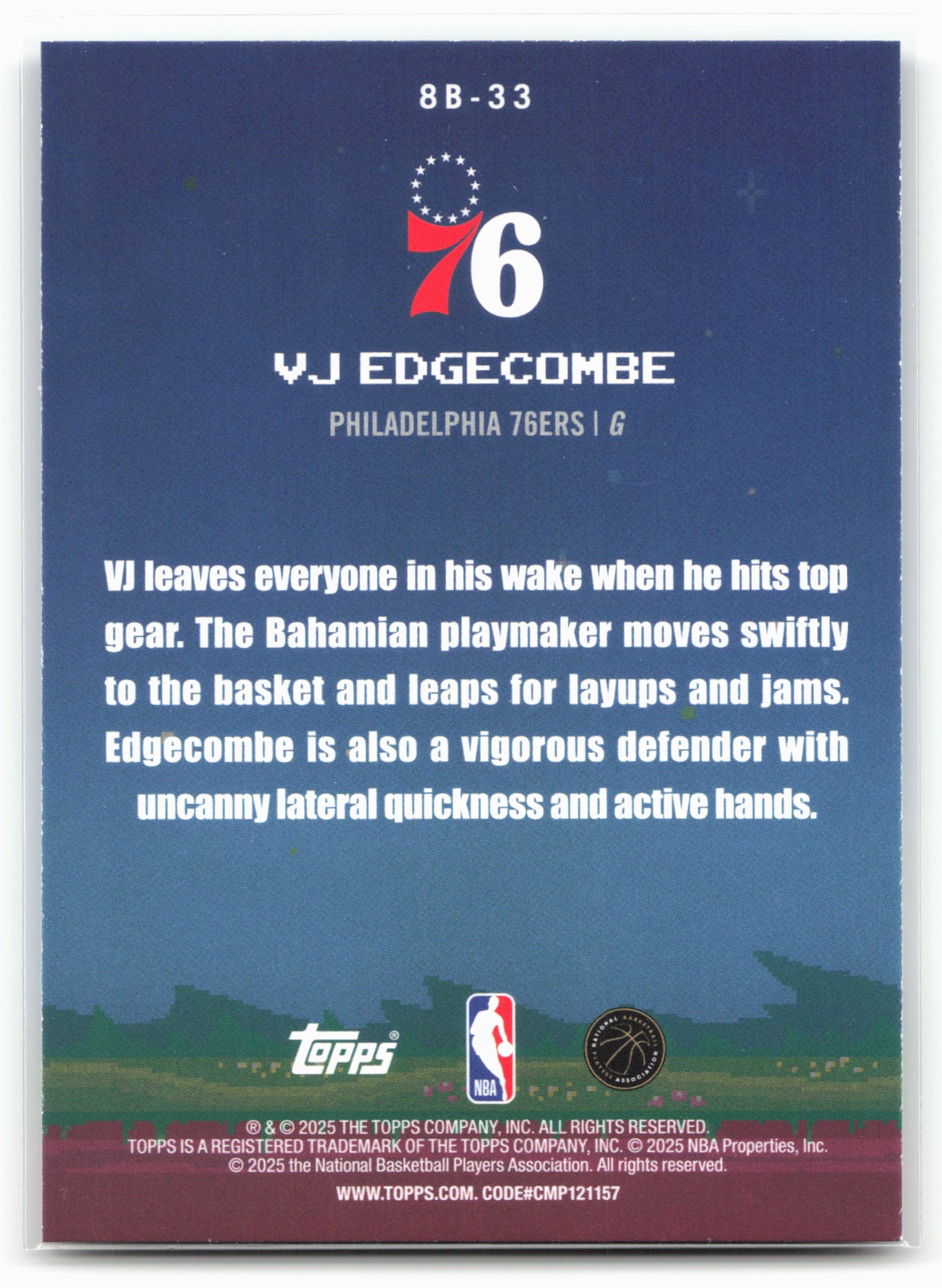 2025-26 Topps #8B-33 VJ Edgecombe 8-Bit Ballers 25751