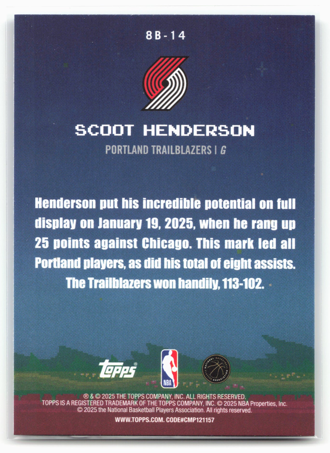 2025-26 Topps #8B-14 Scoot Henderson 8-Bit Ballers 25752