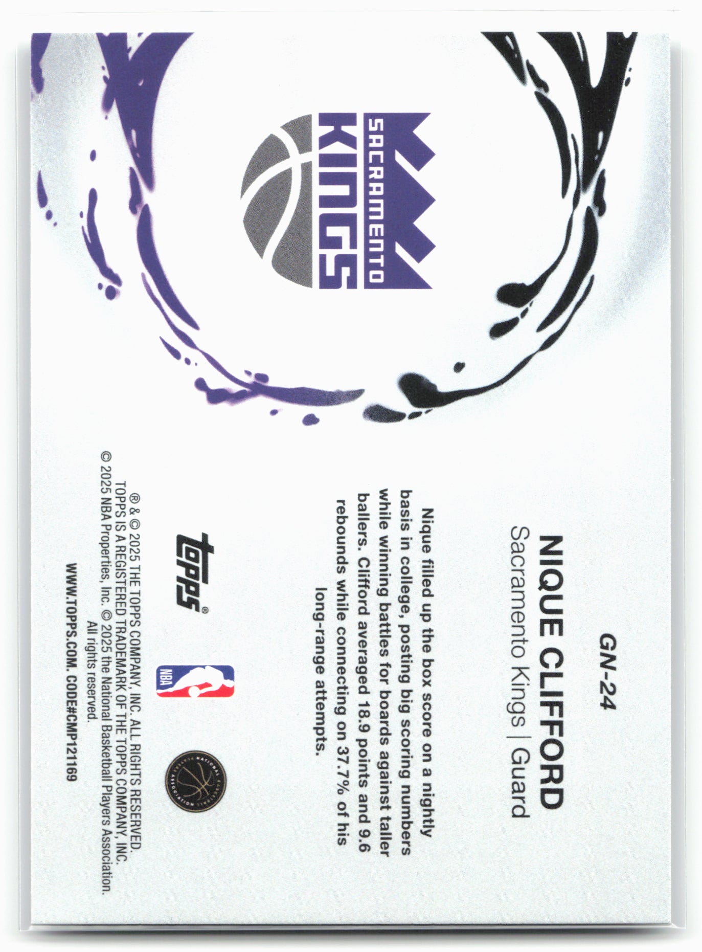 2025-26 Topps #GN-24 Nique Clifford Generation Now 25753