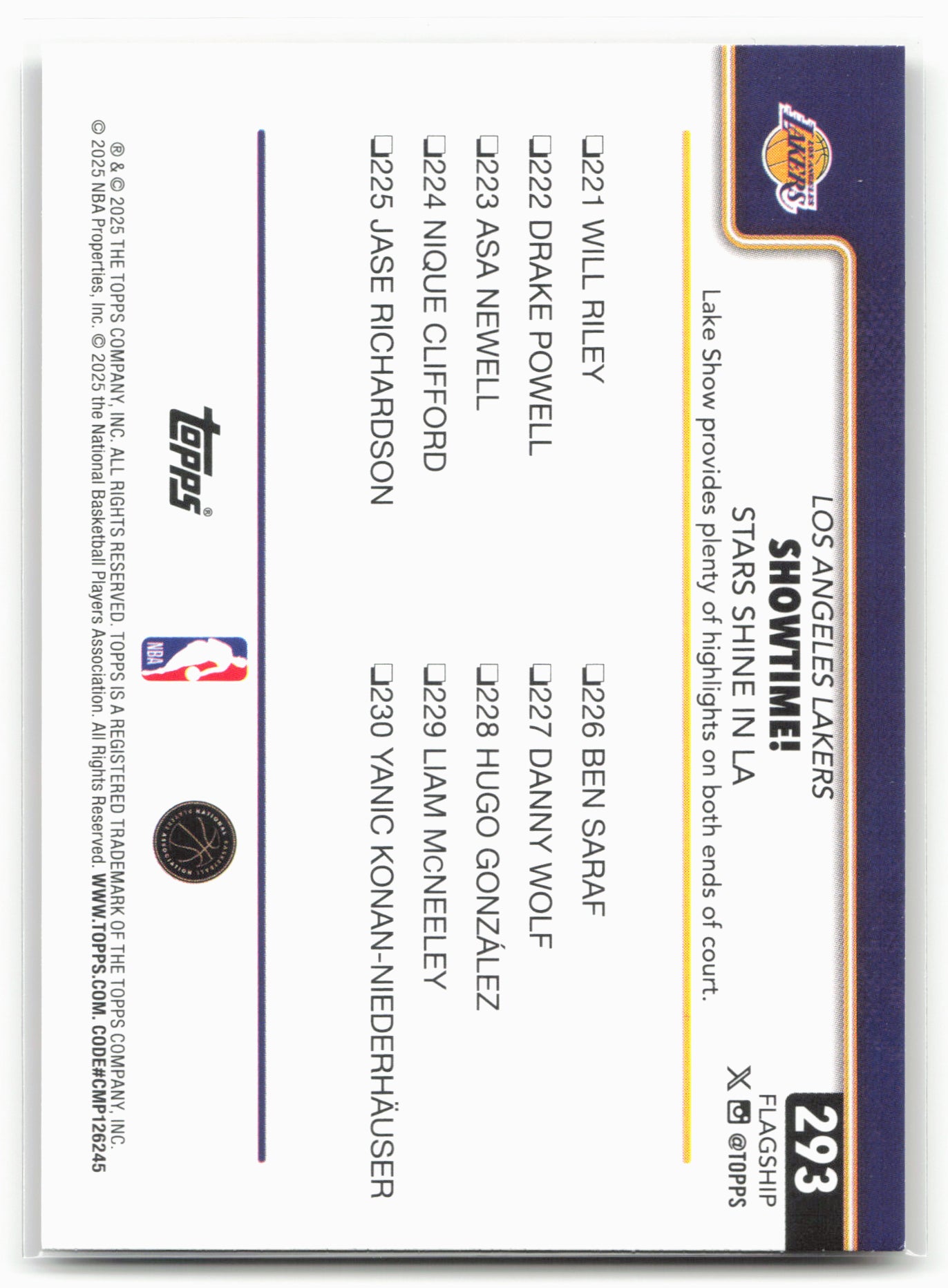 2025-26 Topps #293 Showtime!: Stars Shine in team logo 25756