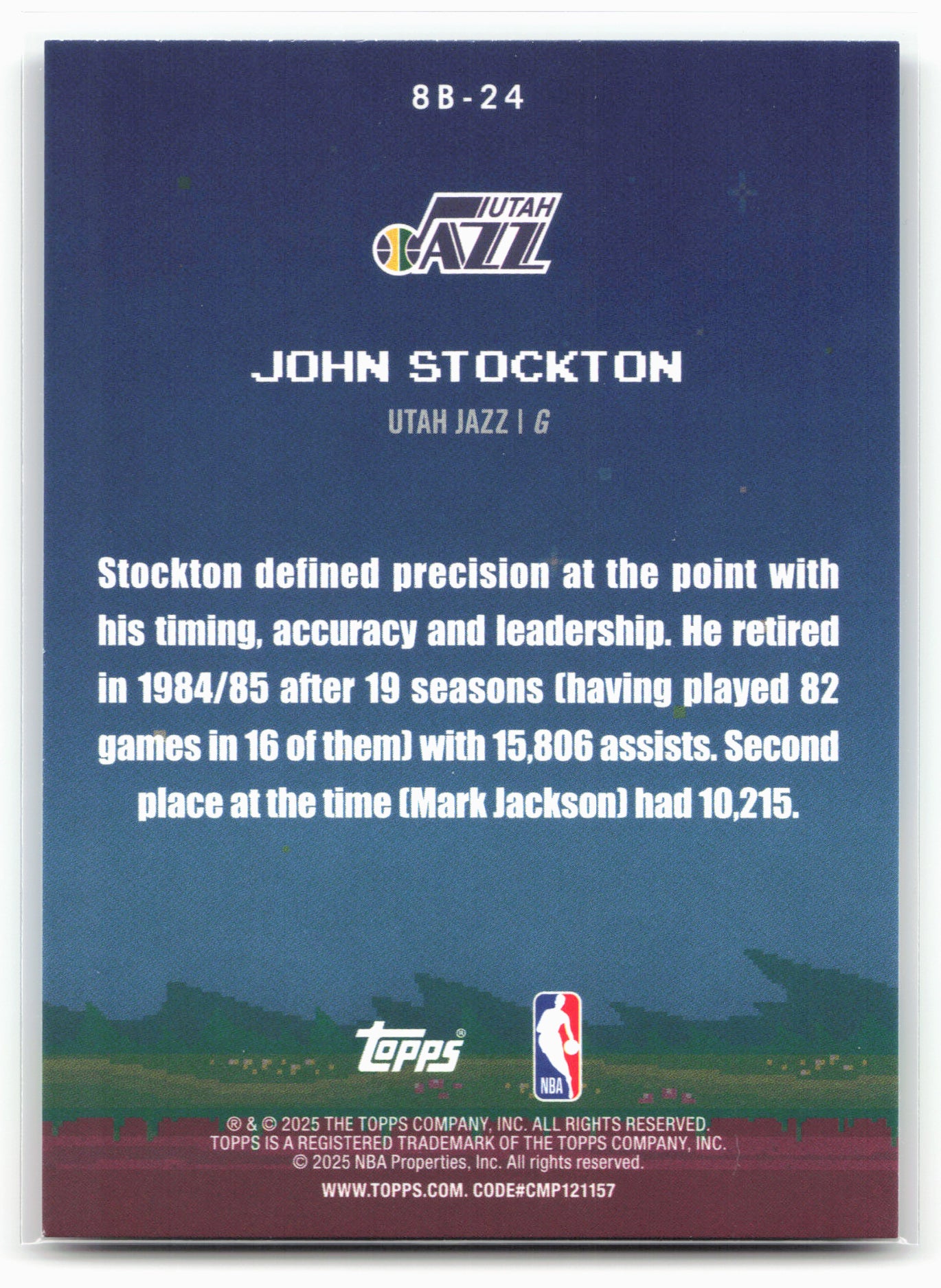2025-26 Topps #8B-24 John Stockton 8-Bit Ballers 25758
