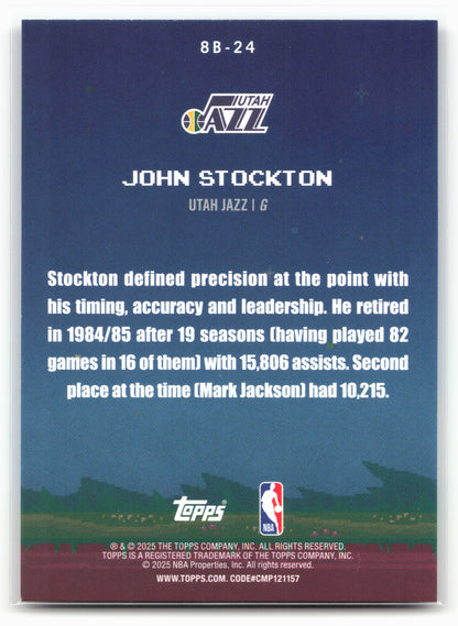 2025-26 Topps #8B-24 John Stockton 8-Bit Ballers 25758