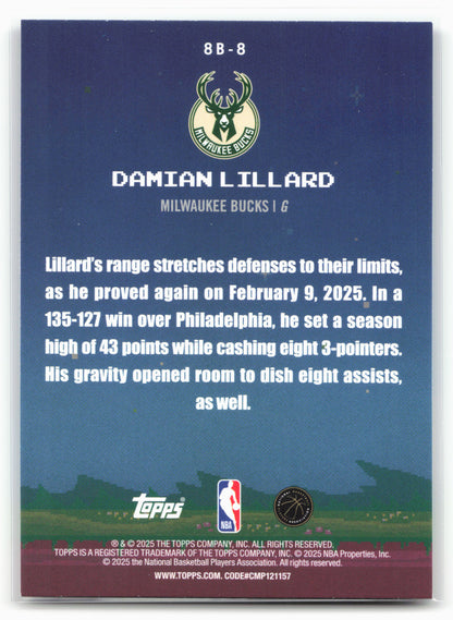 2025-26 Topps #8B-8 Damian Lillard 8-Bit Ballers 25761