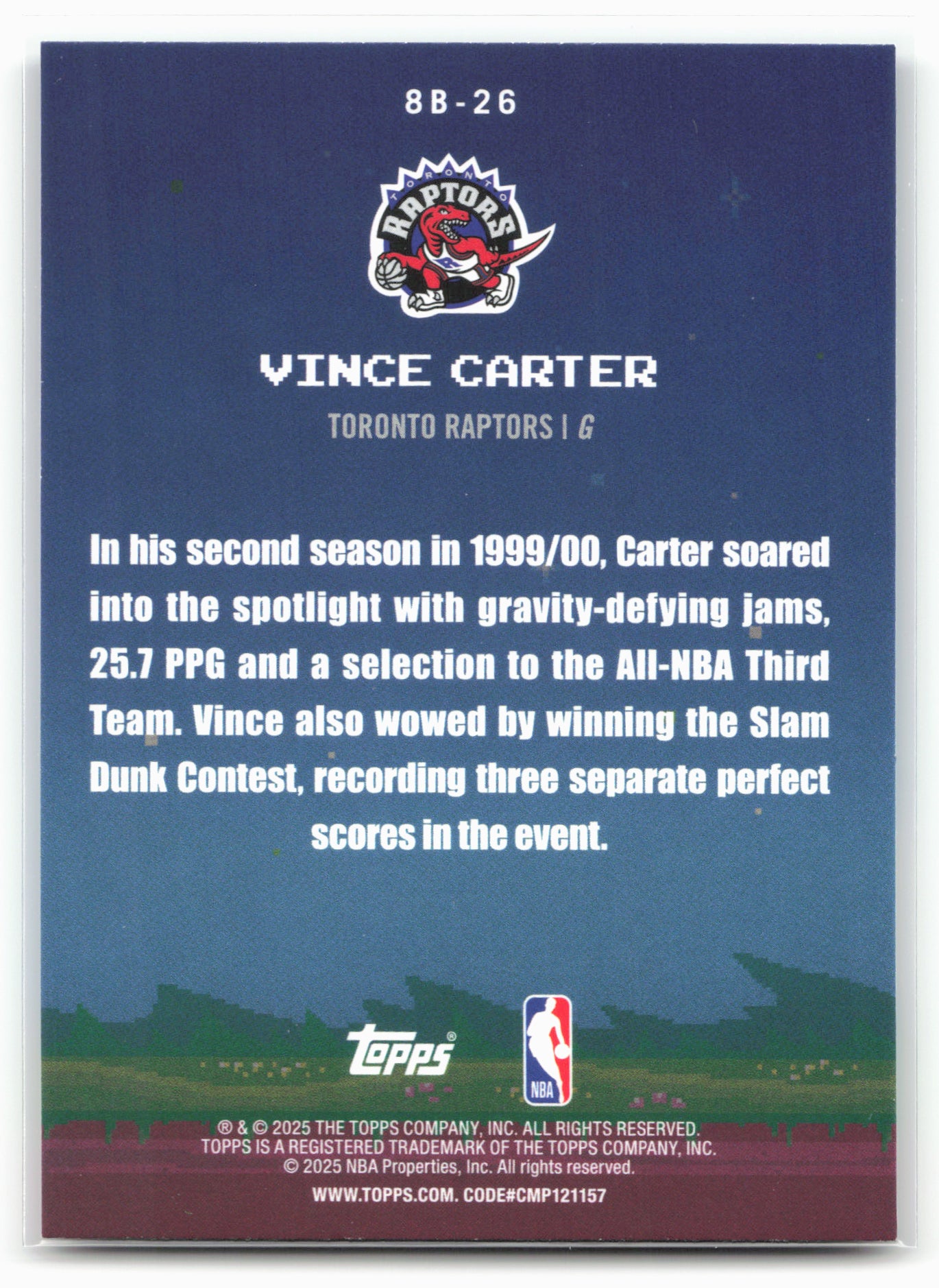 2025-26 Topps #8B-26 Vince Carter 8-Bit Ballers 25764