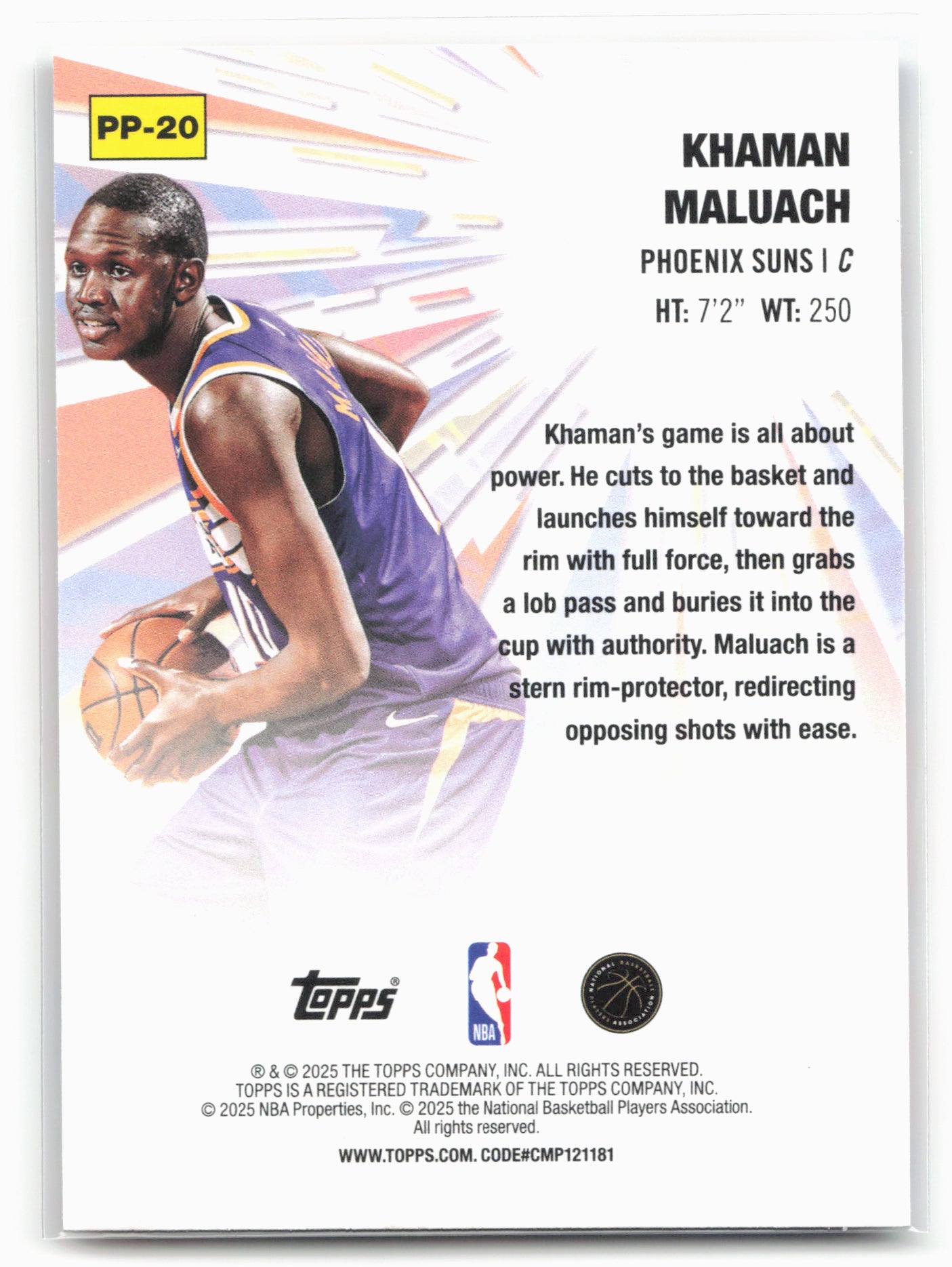 2025-26 Topps #PP-20 Khaman Maluach Power Players 25765