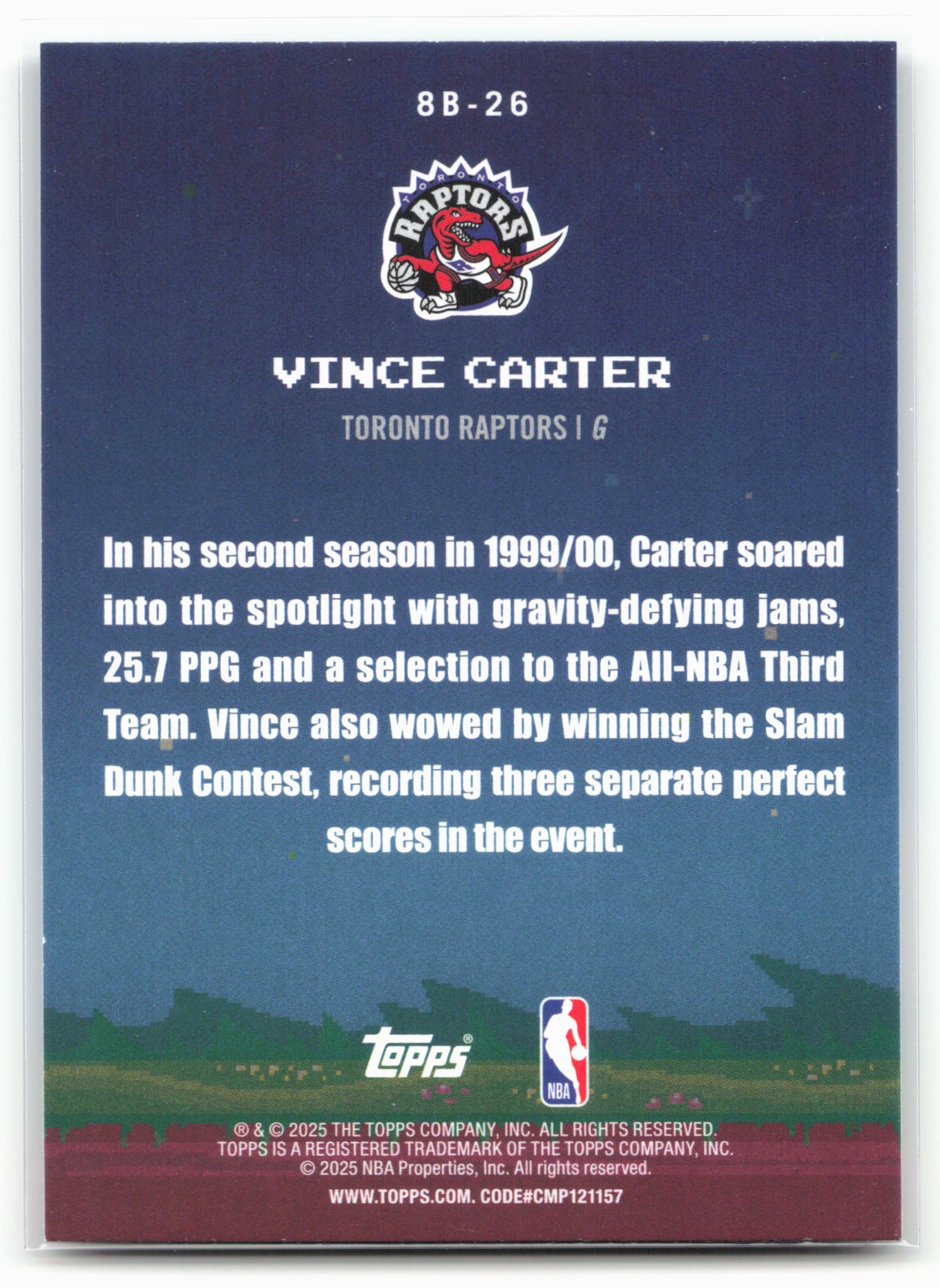 2025-26 Topps #8B-26 Vince Carter 8-Bit Ballers 25766