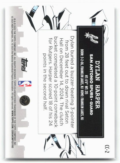 2025-26 Topps #CC-2 Dylan Harper Clutch City Prospects 25767