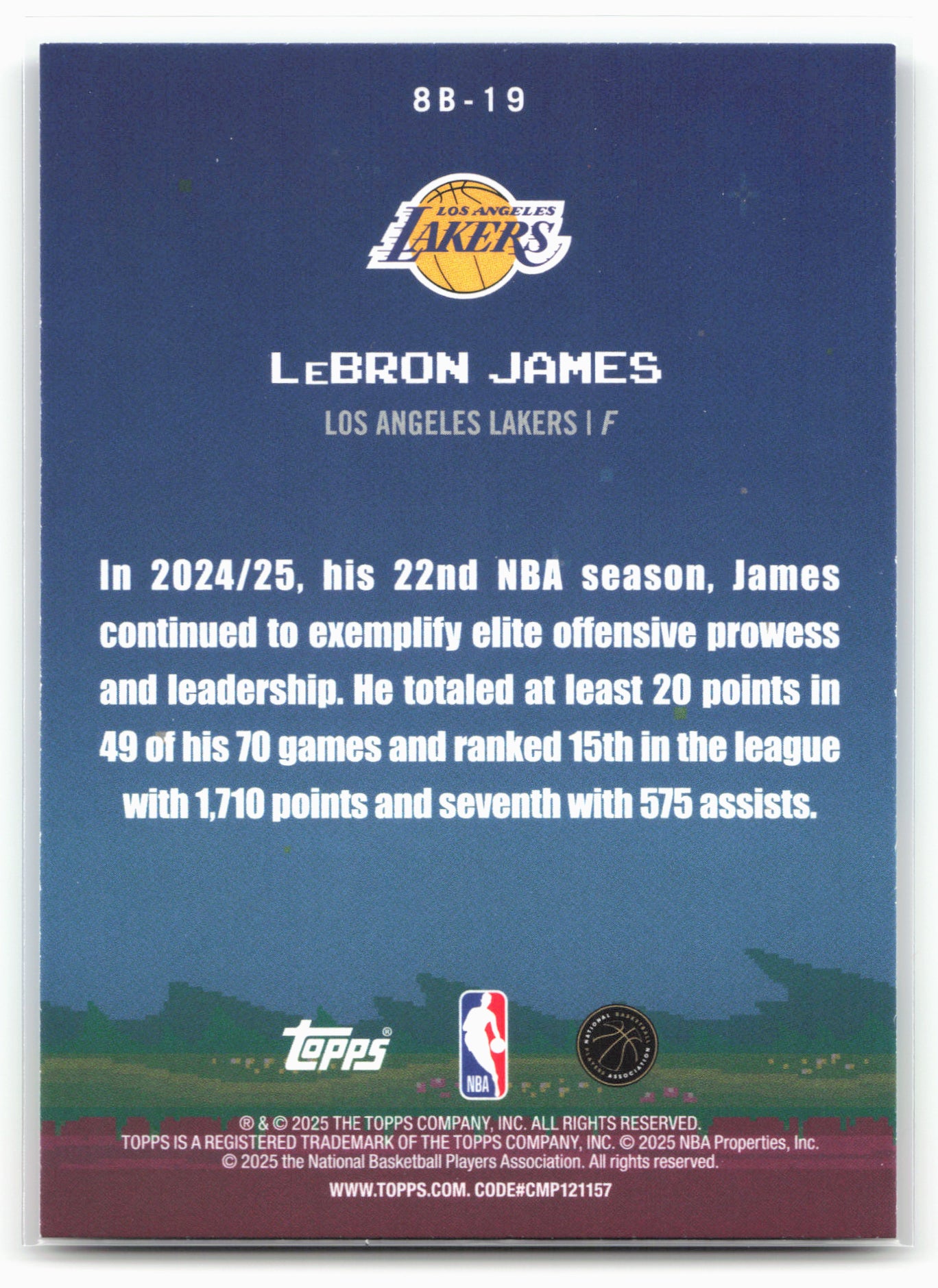 2025-26 Topps #8B-19 LeBron James 8-Bit Ballers 25769