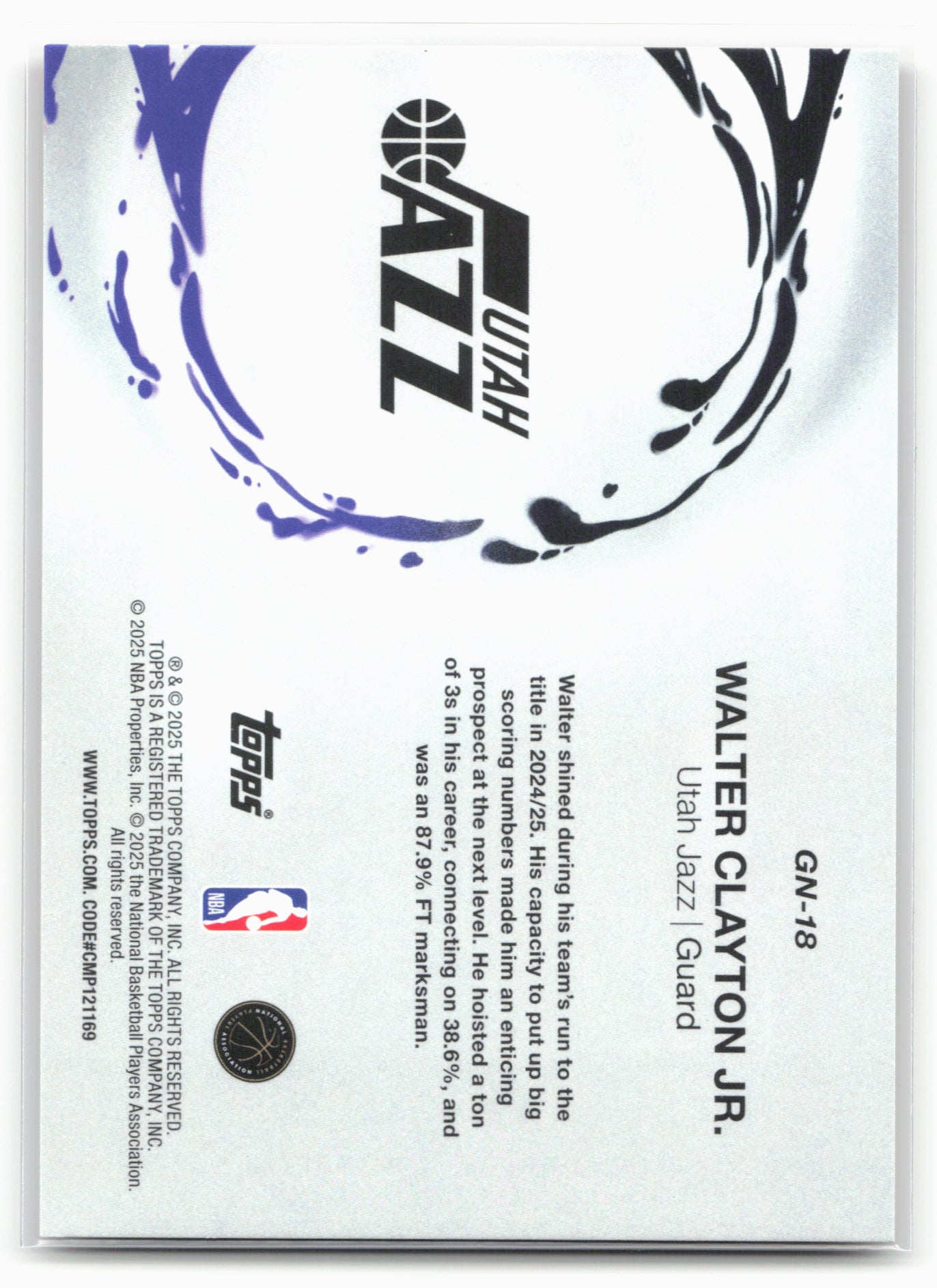 2025-26 Topps #GN-18 Walter Clayton Jr. Generation Now Red Holo Foil 25770