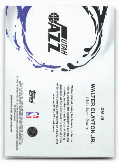 2025-26 Topps #GN-18 Walter Clayton Jr. Generation Now Red Holo Foil 25770