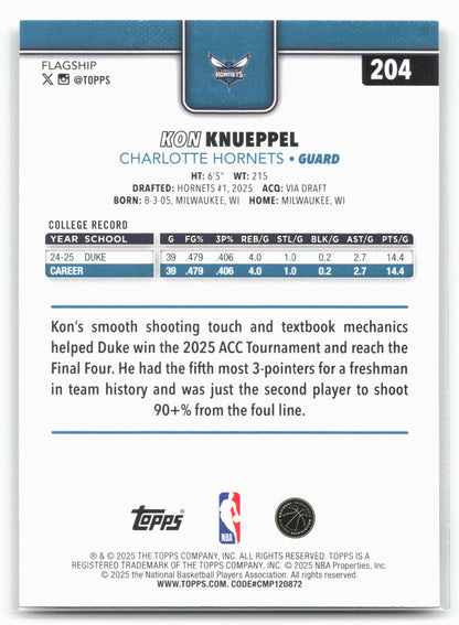 2025-26 Topps #204 Kon Knueppel 25798
