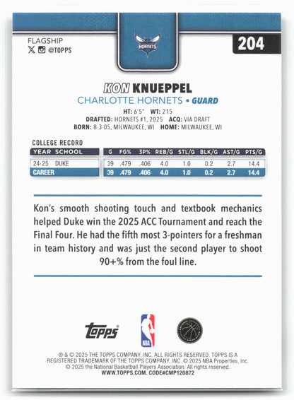 2025-26 Topps #204 Kon Knueppel 25799