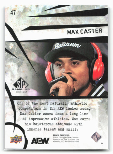 
2025 SP Game Used AEW #47 Max Caster
