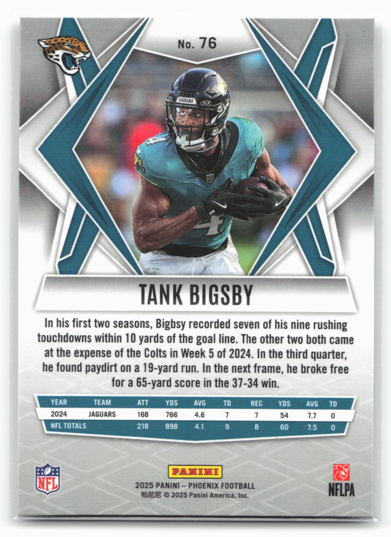 2025 Panini Phoenix #76 Tank Bigsby 25817