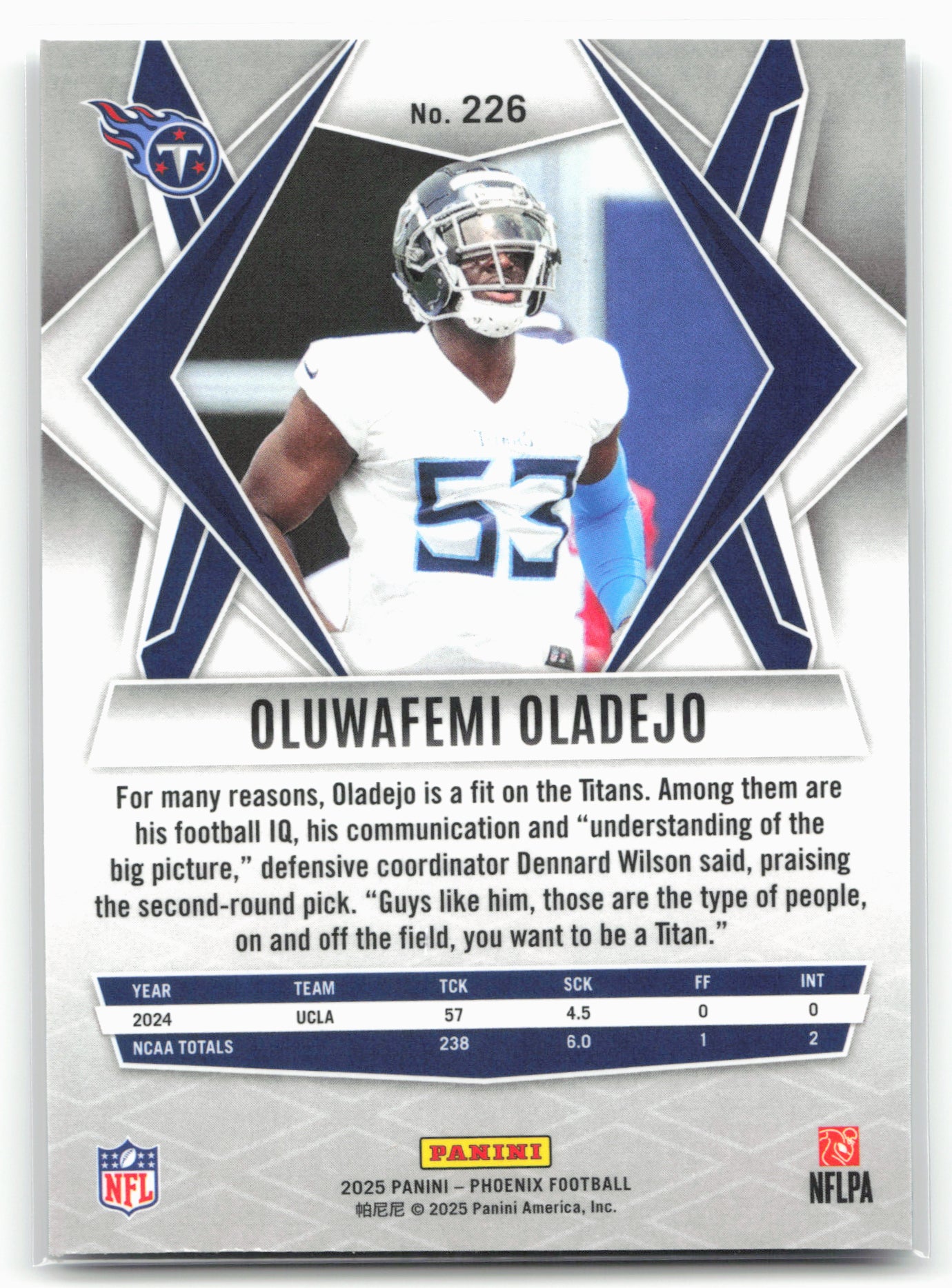 2025 Panini Phoenix #226 Oluwafemi Oladejo 25831