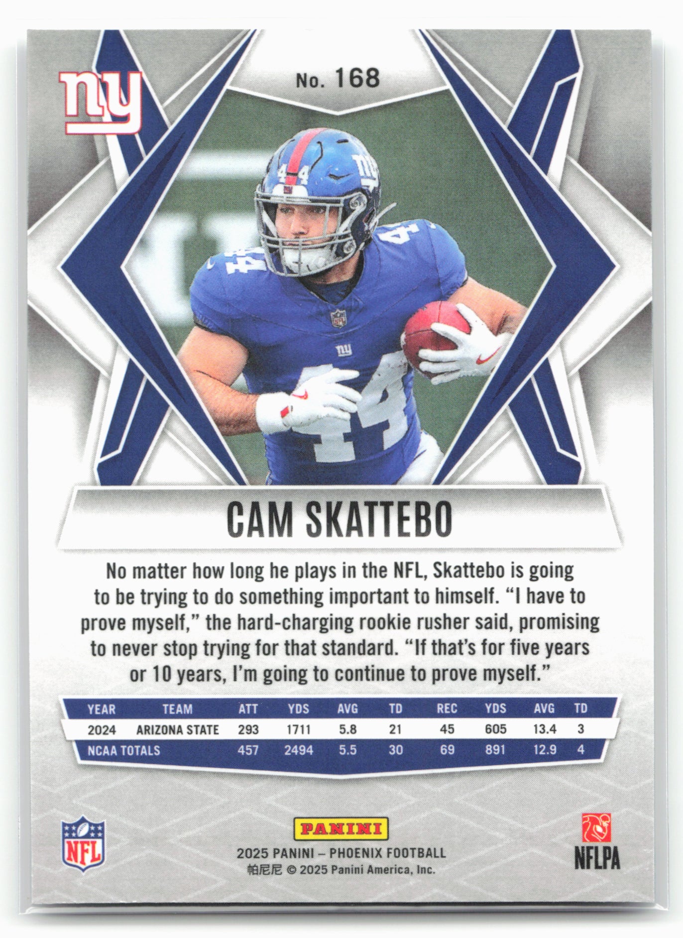 2025 Panini Phoenix #168 Cam Skattebo 25832