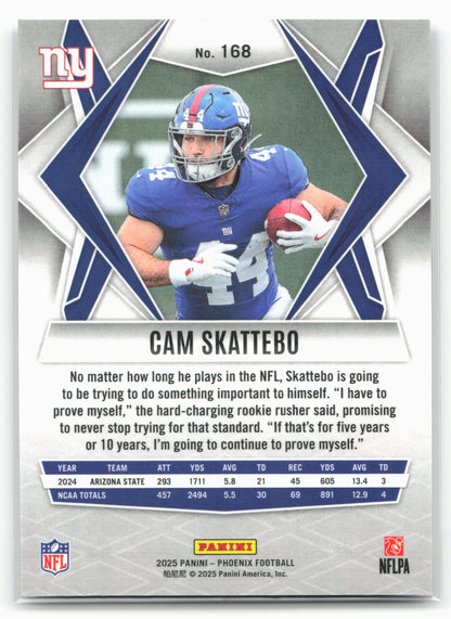 2025 Panini Phoenix #168 Cam Skattebo 25832