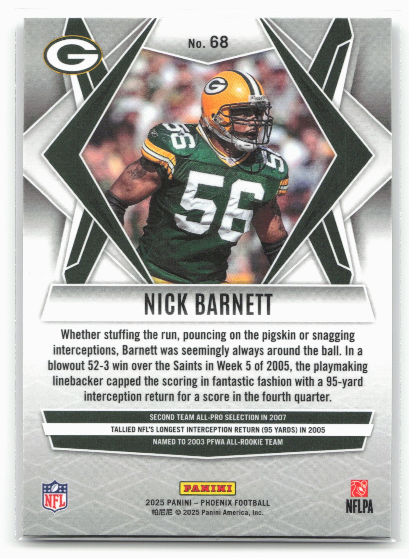 2025 Panini Phoenix #68 Nick Barnett 25834