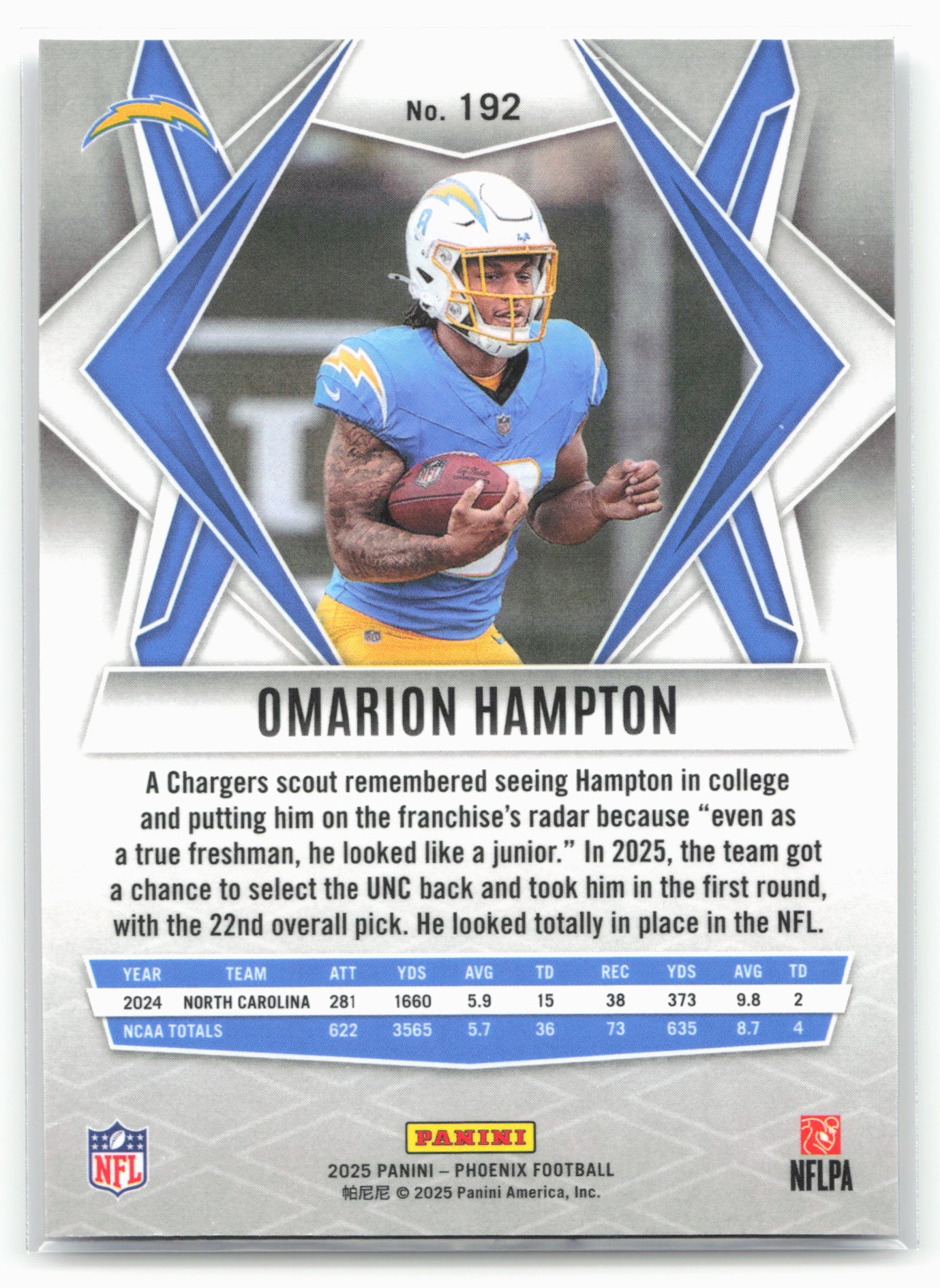 2025 Panini Phoenix #192 Omarion Hampton 25841