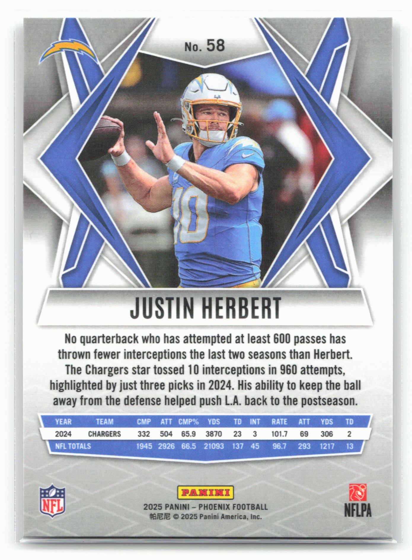 2025 Panini Phoenix #58 Justin Herbert 25847