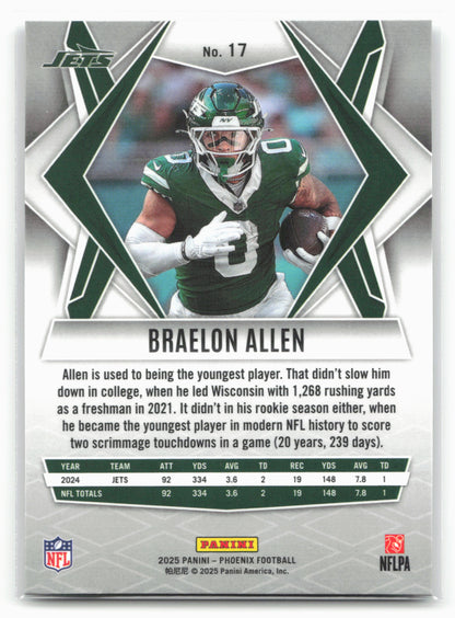 2025 Panini Phoenix #17 Braelon Allen 25848