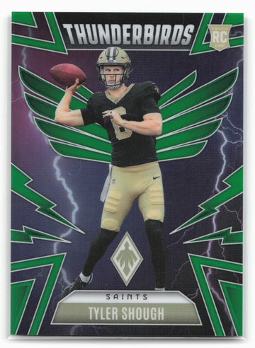 
2025 Panini Phoenix #37 Tyler Shough Thunderbirds Green Hyper Prizm #/99