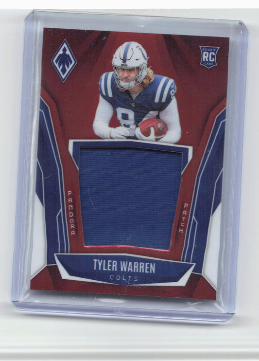 2025 Panini Phoenix #PAP-TWN Tyler Warren Pandora Patch Red Prizm #/249