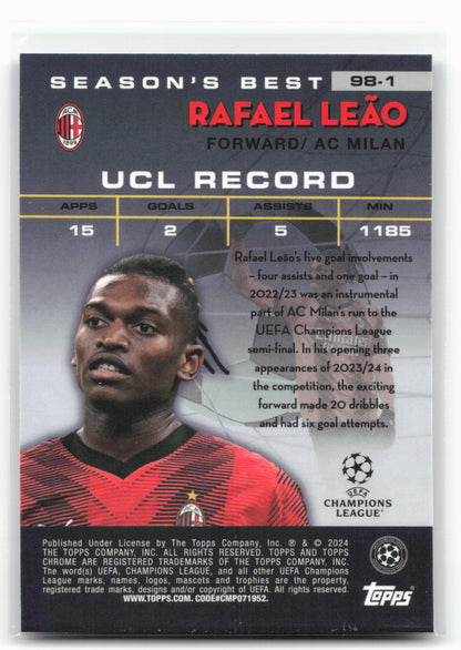 2023-24 Topps Chrome Club Competitions #98-1 Rafael Leão 1998 Shooting Stars