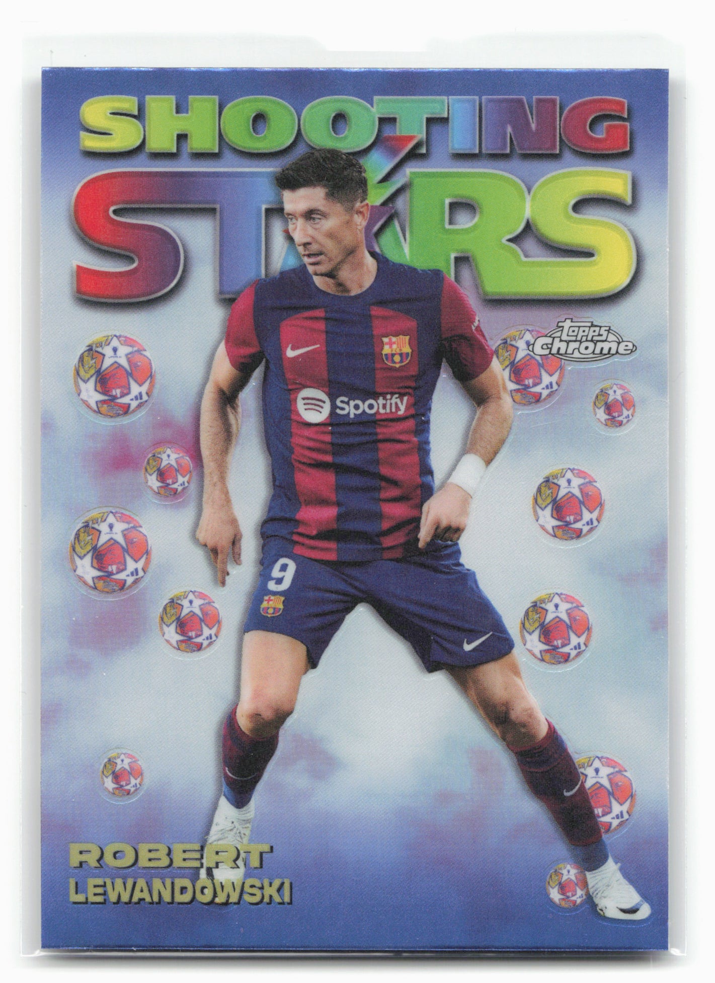 2023-24 Topps Chrome UEFA Club Competitions #98-4 Robert Lewandowski 1998 Stars