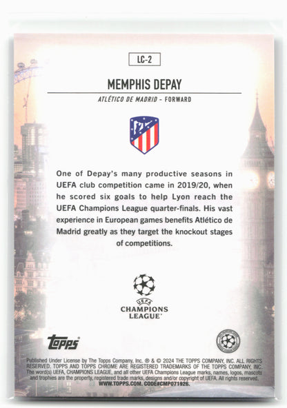 2023-24 Topps Chrome UEFA Club Competitions #LC-2 Memphis Depay London Calling