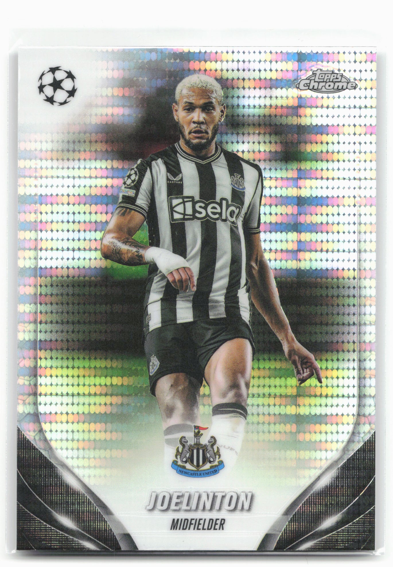 2023-24 Topps Chrome UEFA Club Competitions #60 Joelinton Prism Refractor