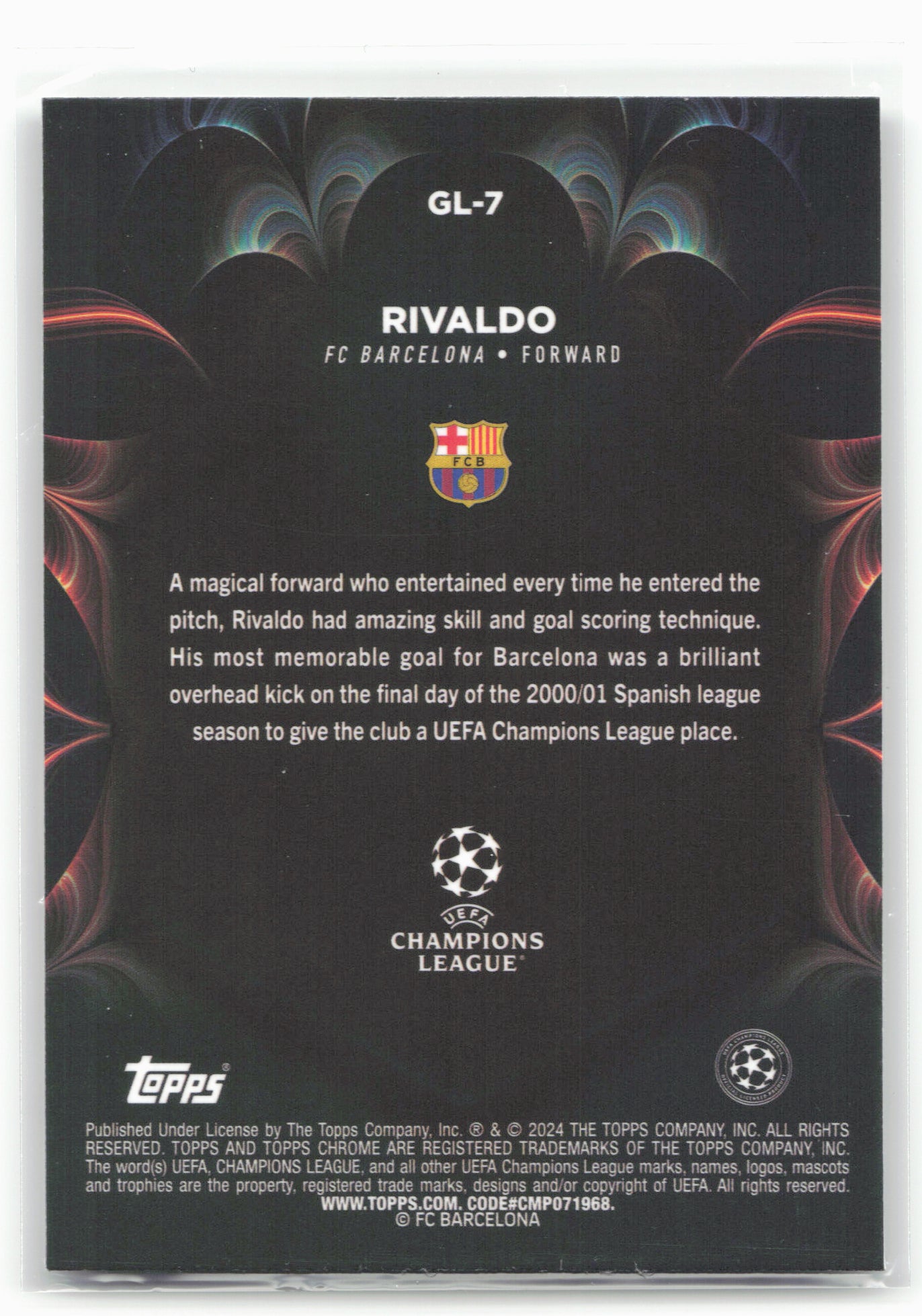 2023-24 Topps Chrome UEFA Club Competitions #GL-7 Rivaldo Golazo