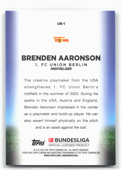2023-24 Topps Chrome Bundesliga #UB-1 Brenden Aaronson Ultrabeam