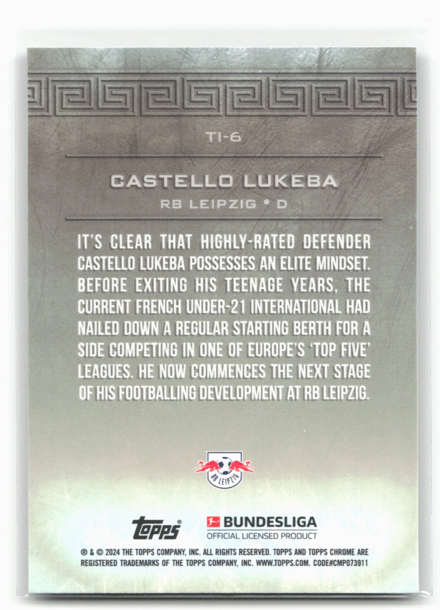 2023-24 Topps Chrome Bundesliga #TI-6 Castello Lukeba Titans