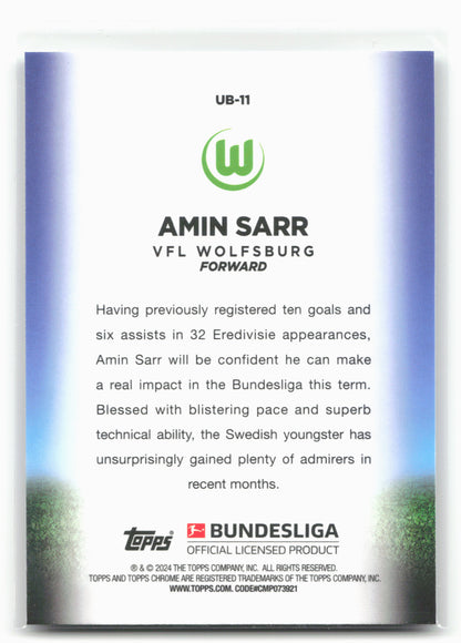 2023-24 Topps Chrome Bundesliga #UB-11 Amin Sarr Ultrabeam