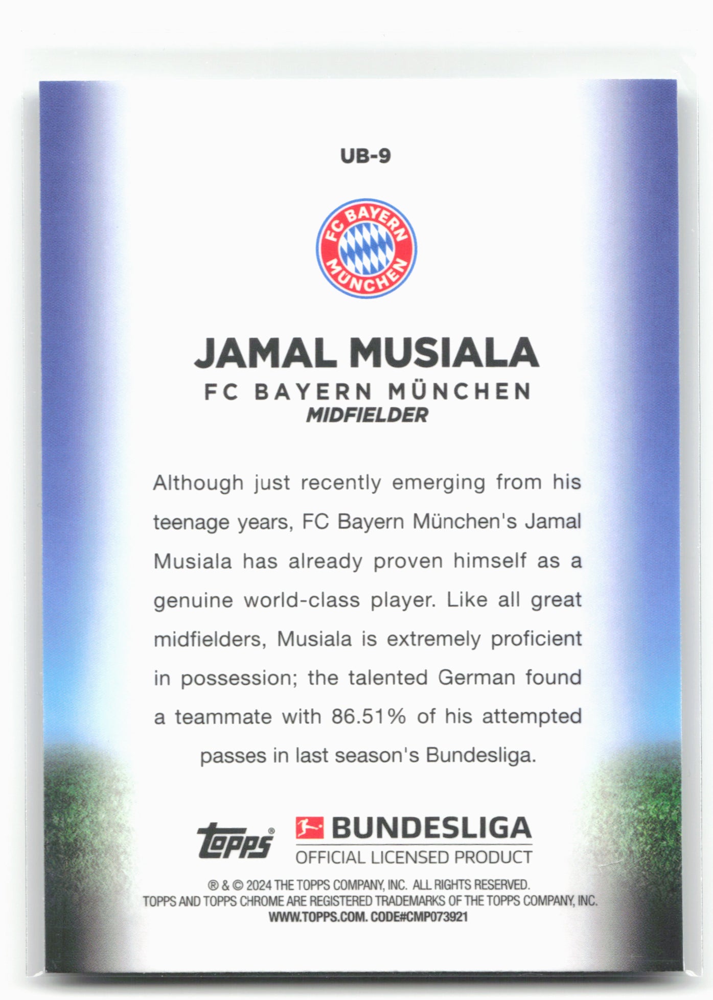 2023-24 Topps Chrome Bundesliga #UB-9 Jamal Musiala Ultrabeam