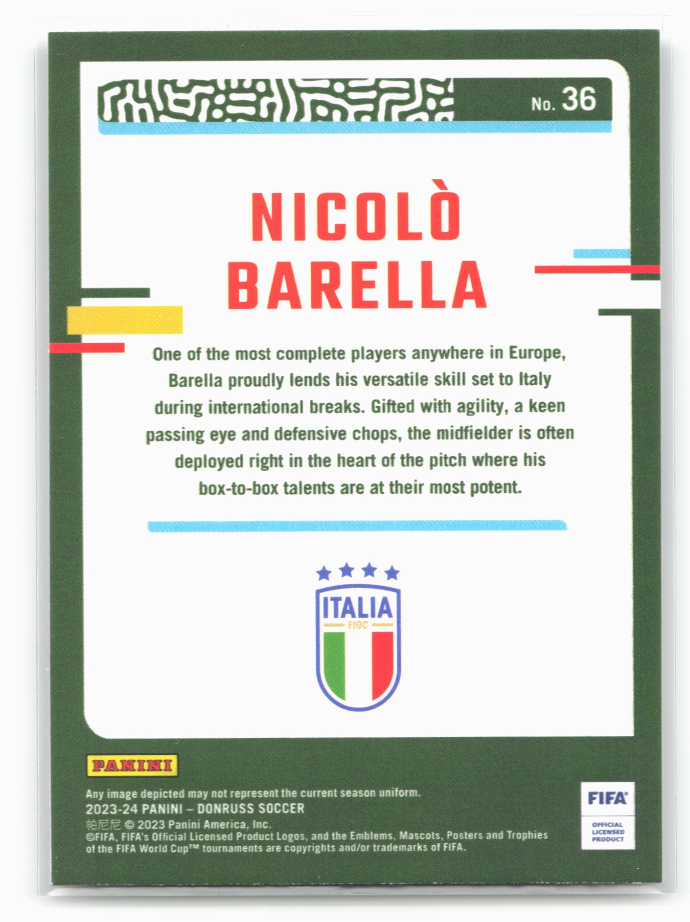 2023-24 Donruss #36 Nicolo Barella Silver