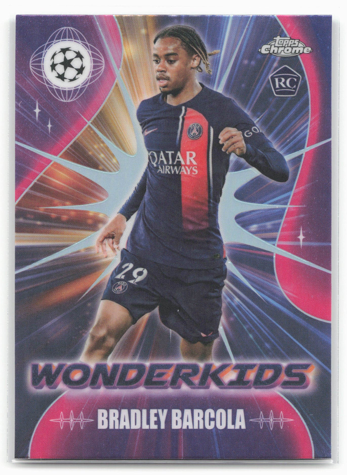 2023-24 Topps Chrome UEFA Club Competitions #WK-9 Bradley Barcola Wonderkids