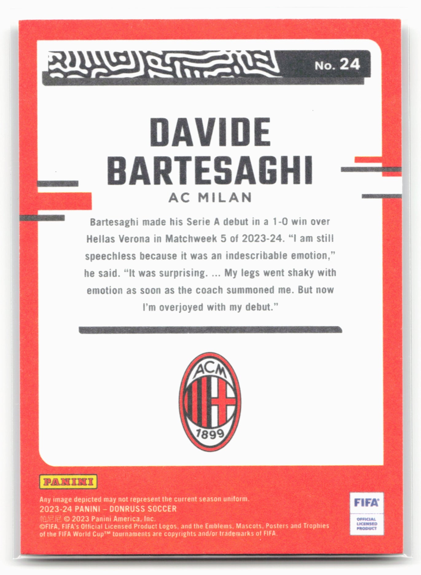2023-24 Donruss #24 Davide Bartesaghi The Rookies