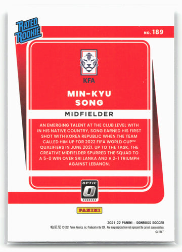 
2021-22 Donruss #189 Min-kyu Song Optic