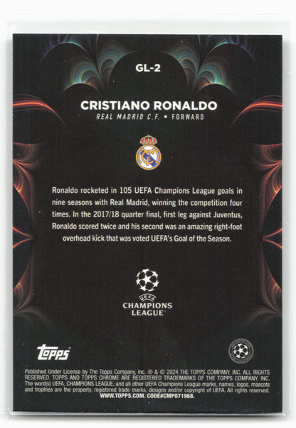 2023-24 Topps Chrome UEFA Club Competitions #GL-2 Cristiano Ronaldo Golazo