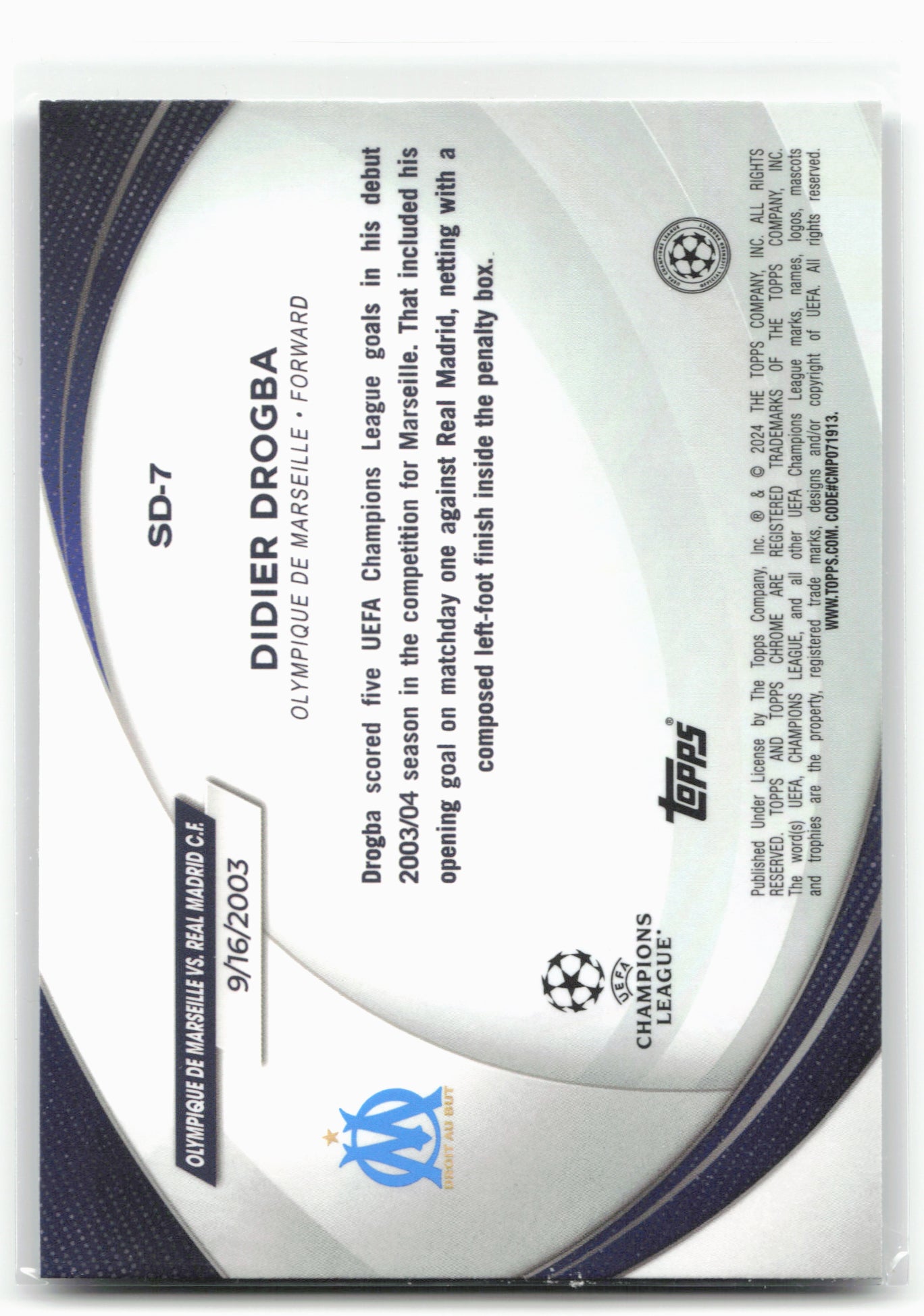 2023-24 Topps Chrome UEFA Club Competitions #SD-7 Didier Drogba Starball Debuts